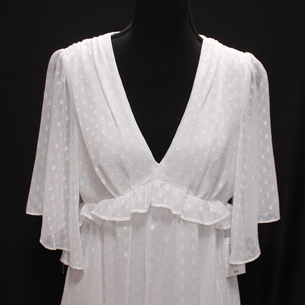 NWT B Darlin White Ruffle Midi Dress